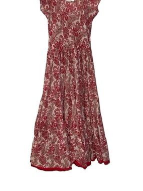 Soft Surroundings Red Paisley Tiered Maxi Dress
